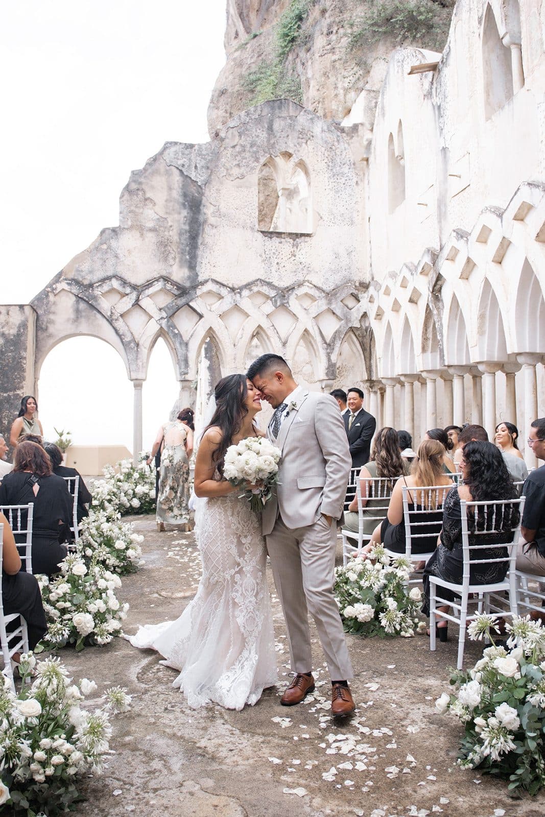 Wedding ceremony inside the cloister of a former convent in Amalfi